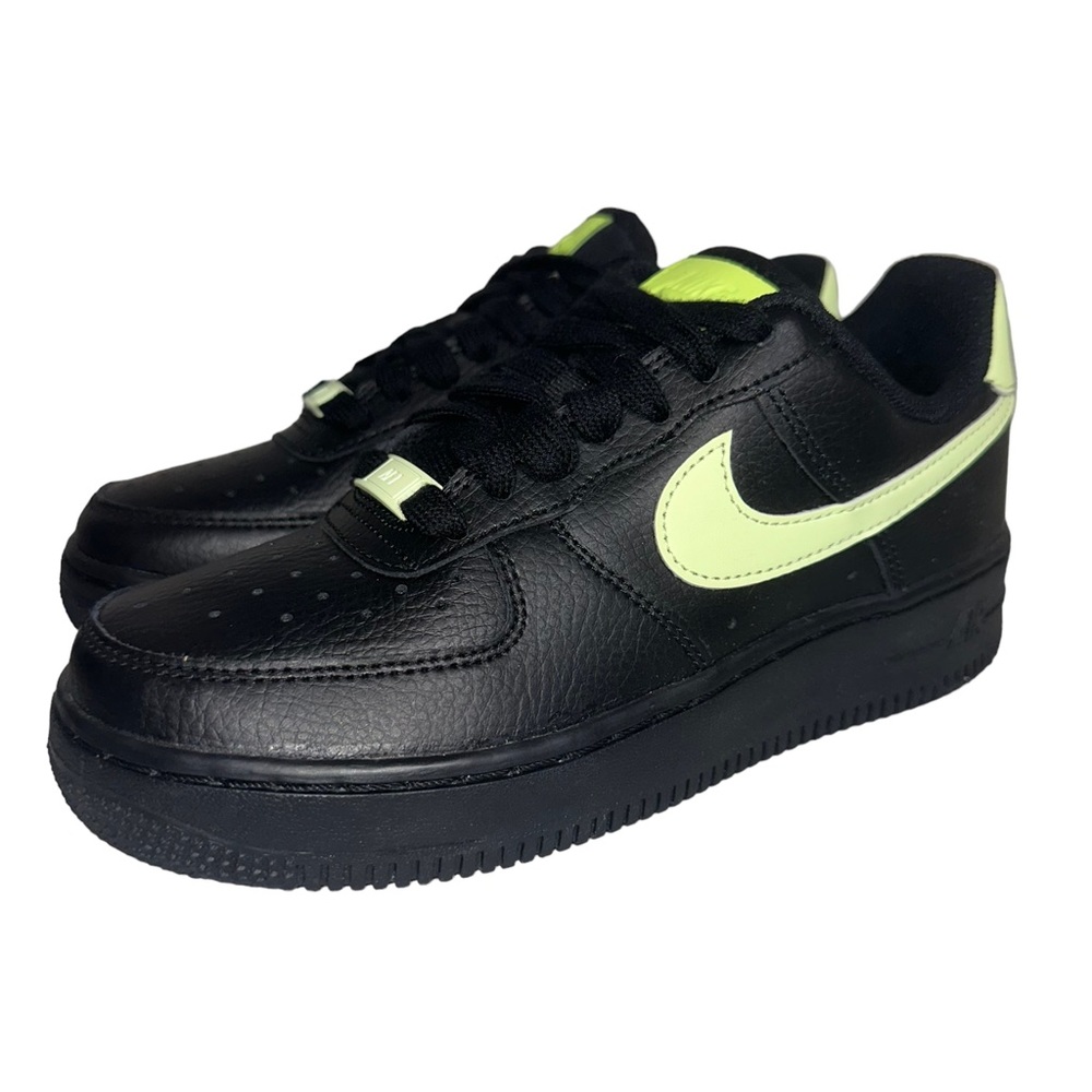 Nike Air Force 1 ‘07 Black Volt 315115 040 Womens Size 5